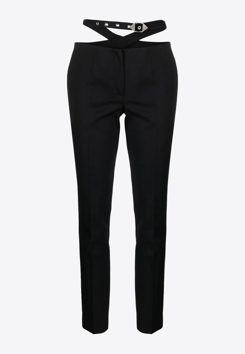 Waist-Strap Wool Pants