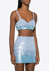 Iridescent Sequins Cropped Top