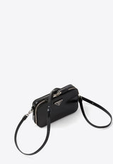 Small Brique Brushed Leather Crossbody Bag