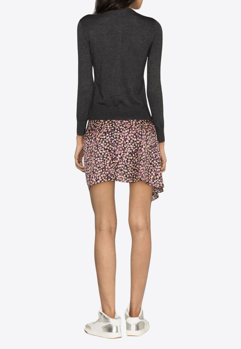 Selena Asymmetric Floral Mini Skirt