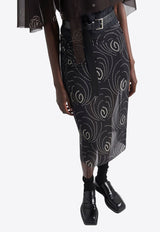 Studded Midi Sheer Skirt