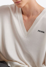 Logo Intarsia V-neck Sweater