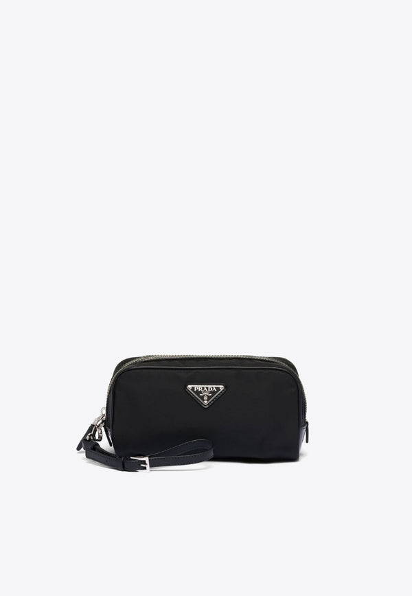 Triangle Logo Zipped Pouch Bag