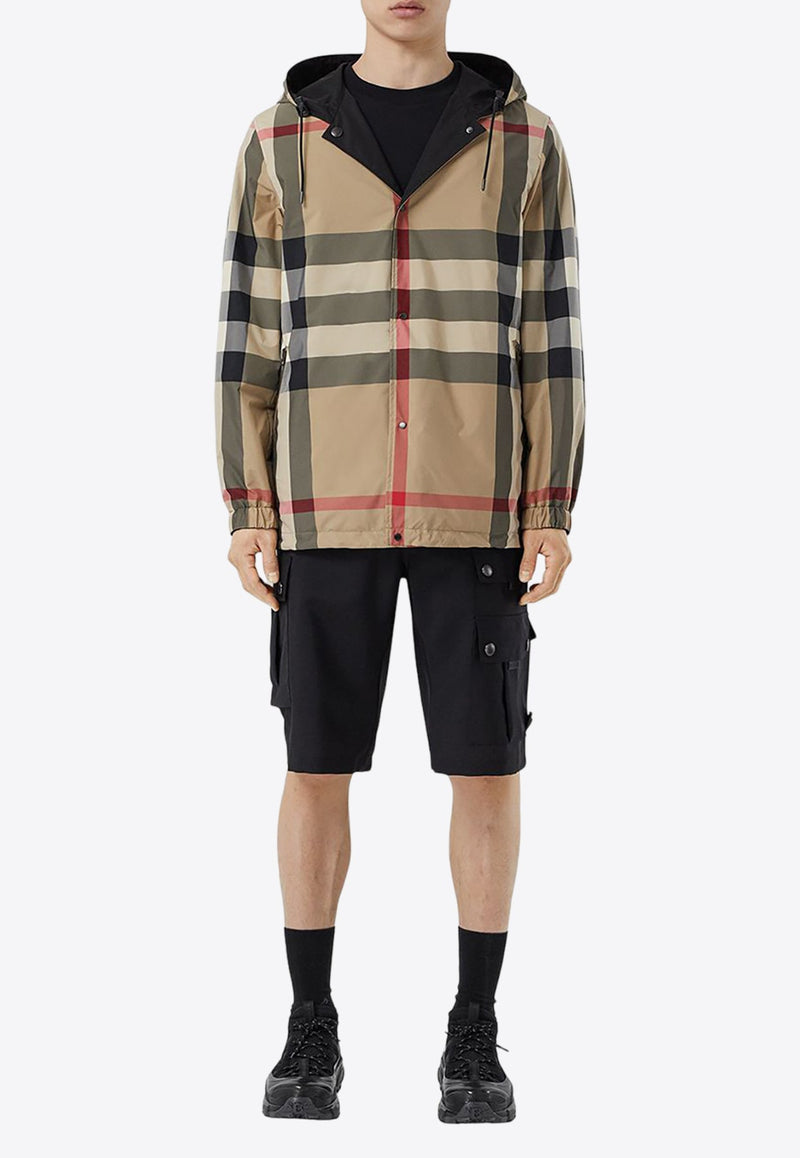 Reversible Checked Hooded Jacket
