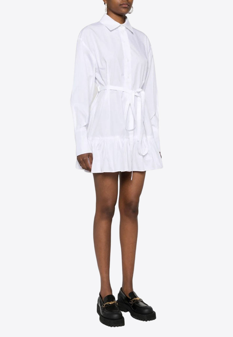 Ruffled Mini Shirt Dress