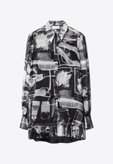 X-ray Print Mini Shirt Dress