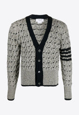 4-bar Stripes Cable Knit Cardigan