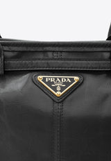 Enamel Triangle Logo Leather Shoulder Bag