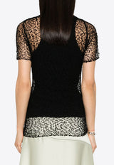 Embroidered Semi-Sheer Top