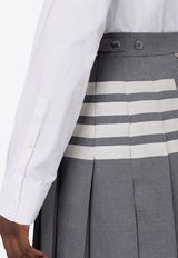 4-bar Stripes Midi Pleated Skirt