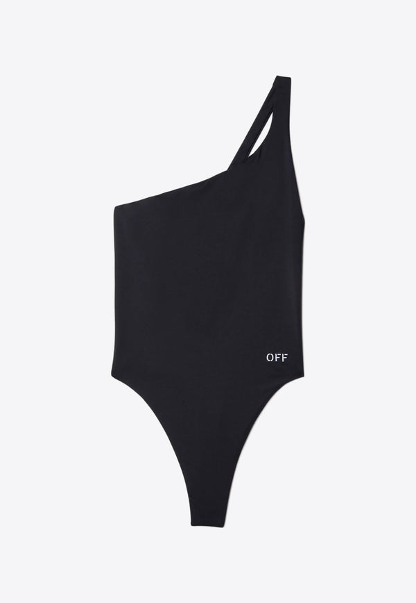 OFF Stamp One-Shoulder One-Piece Swimsuit