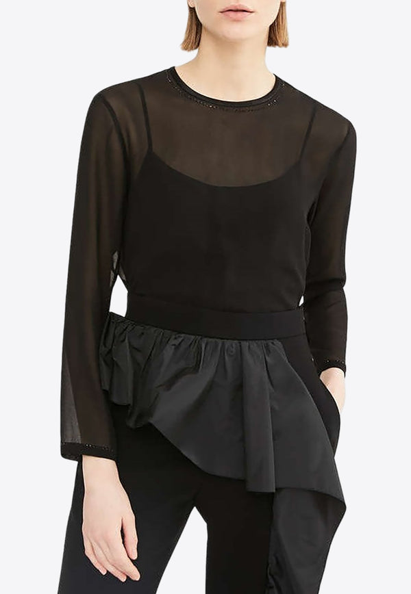 Ferrera Semi Sheer Long-Sleeved T-shirt