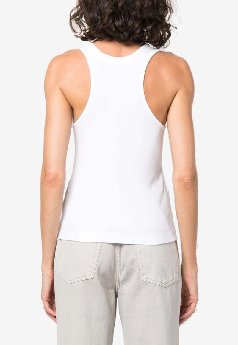 Logo Print Ribbed Tank Top