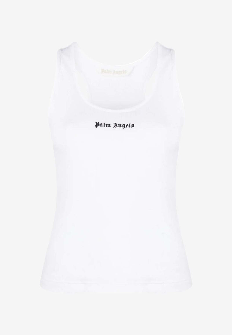 Logo Print Ribbed Tank Top