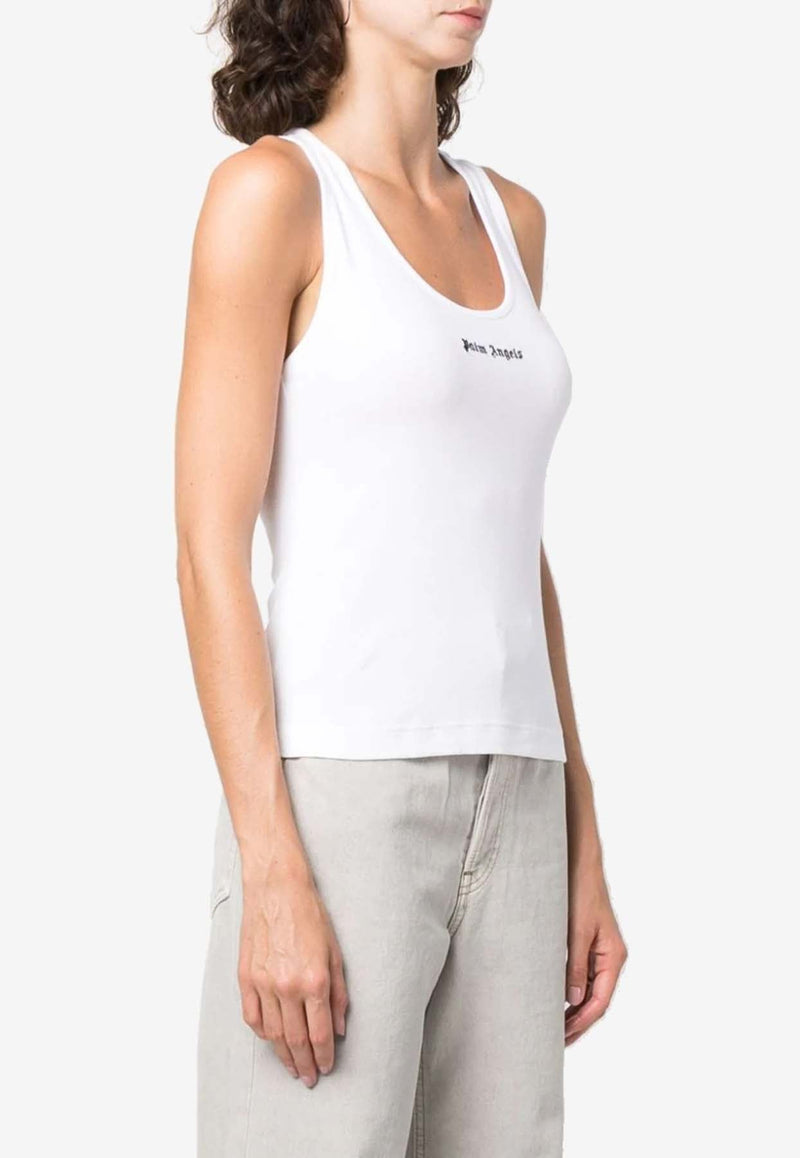 Logo Print Ribbed Tank Top