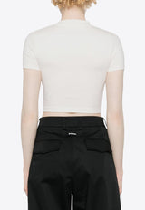 Logo Embroidered Cropped Top