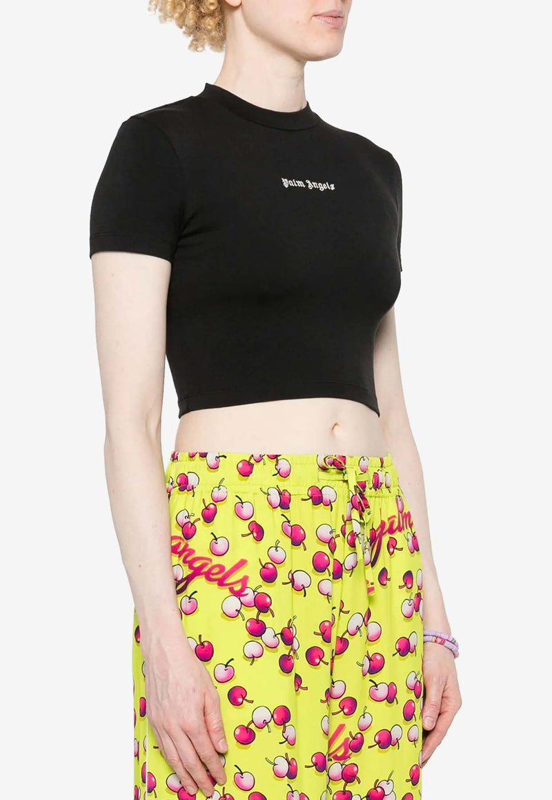 Logo Embroidered Cropped Top