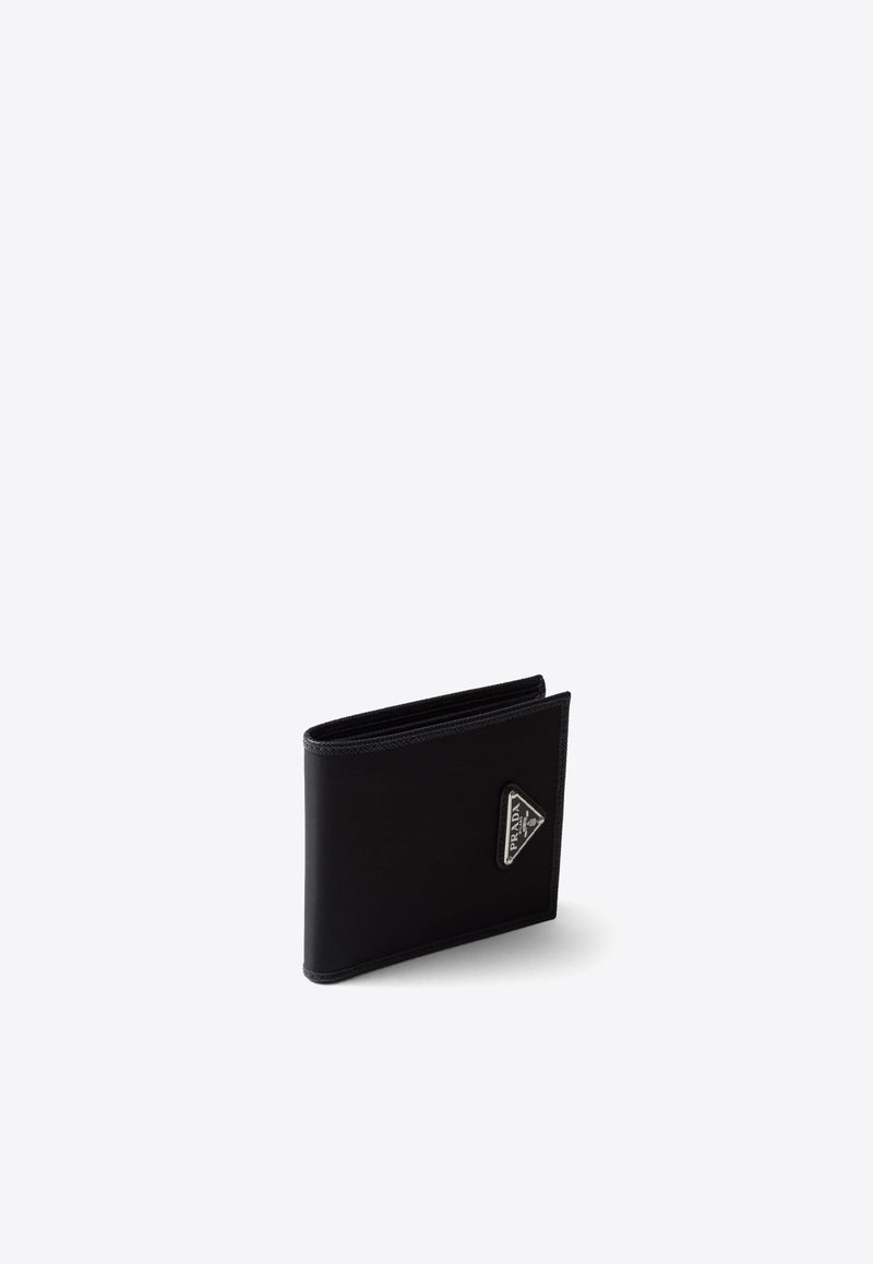Logo Plaque Bi-Fold Re-Nylon Wallet