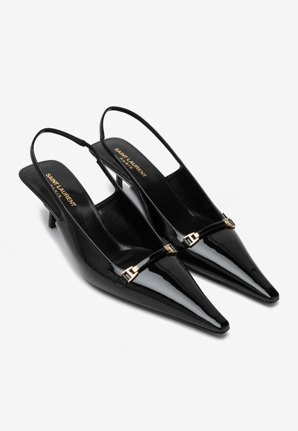 Carine 55 Patent Leather Slingabck Pumps