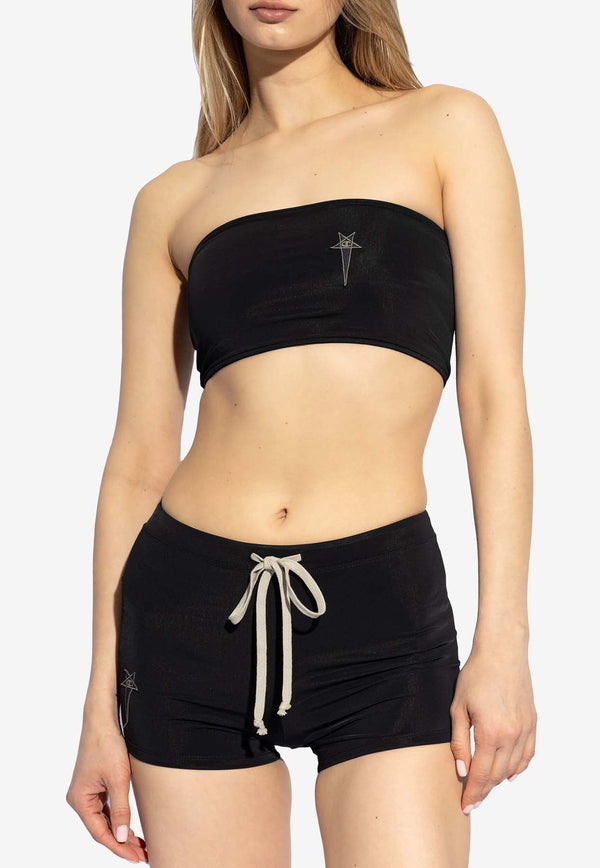 Logo Embroidered Bandeau Cropped Top