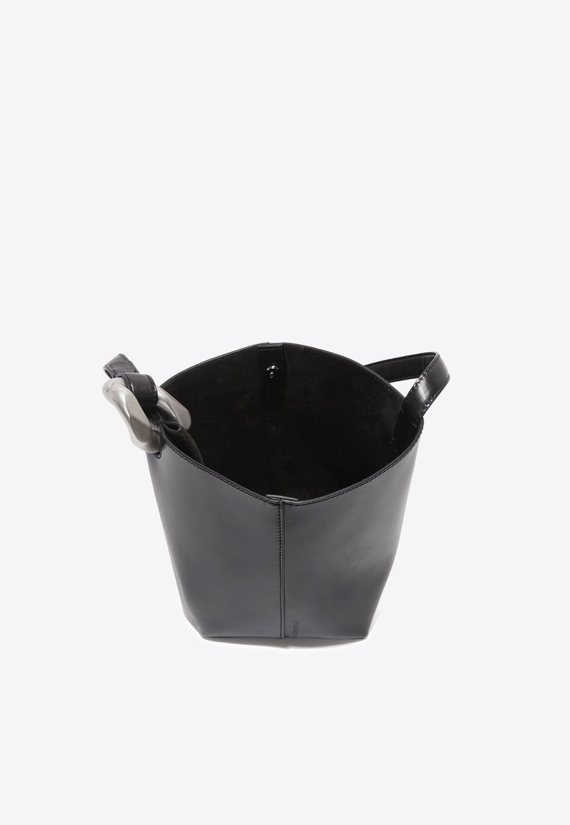 Small Corner Calf Leather Bucket Bag