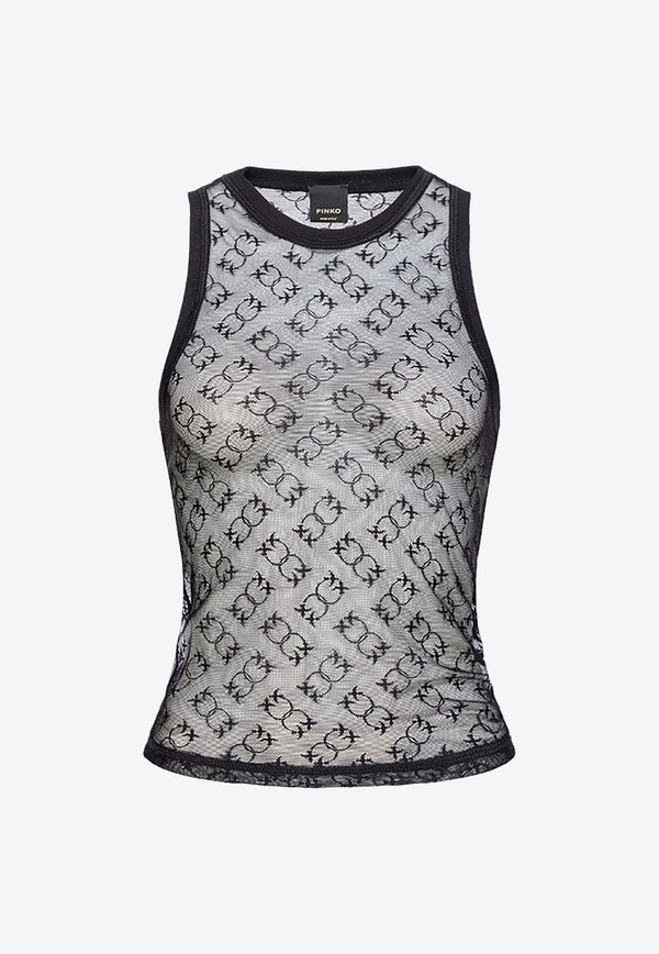 Love Birds Jacquard Mesh Tank Top