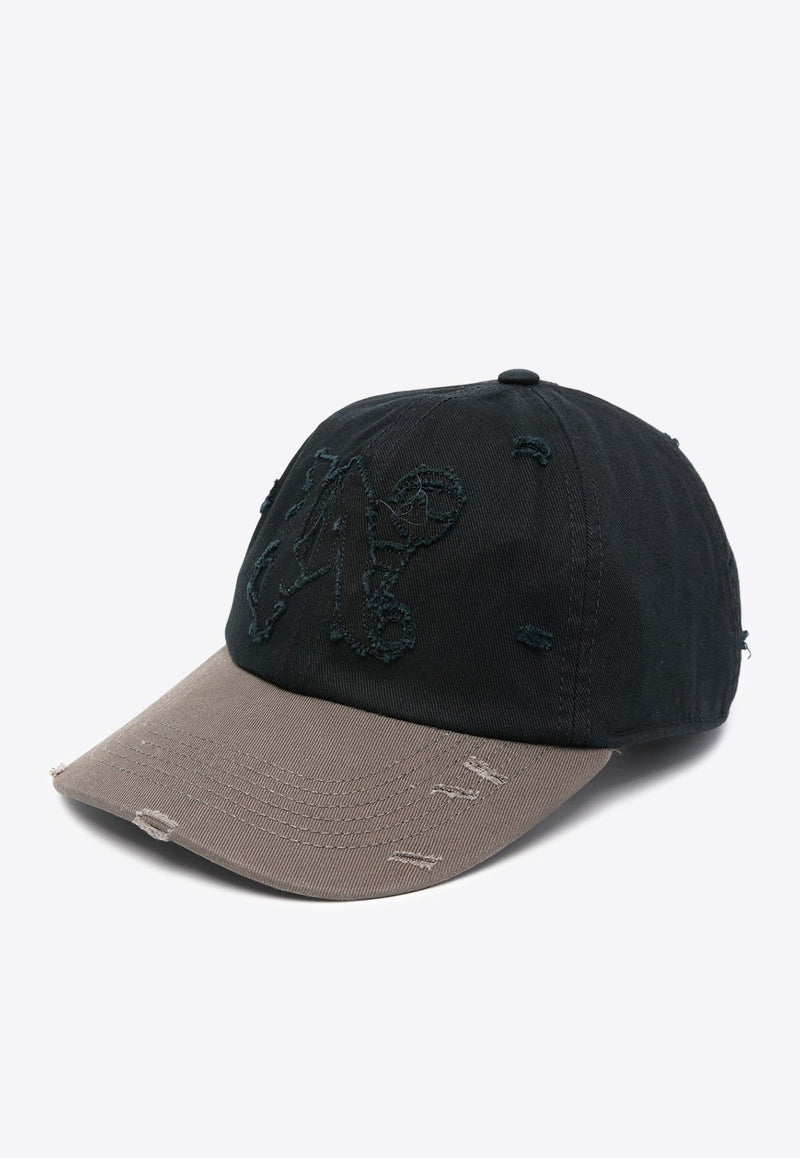 Distressed Monogram Baseball Cap