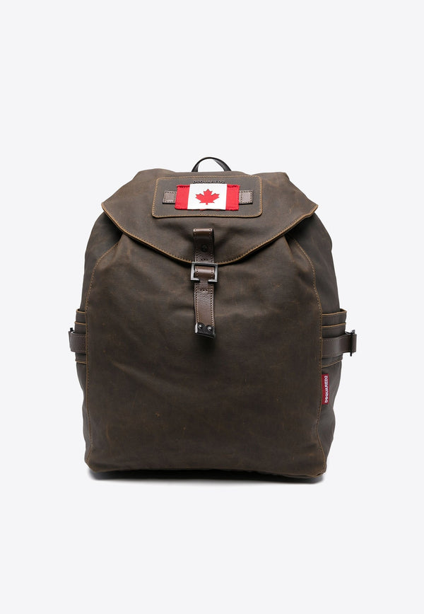 Canadian Flag Leather Backpack