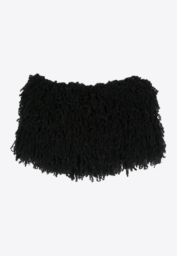 Fringed Wool Pullover Scarf Cape