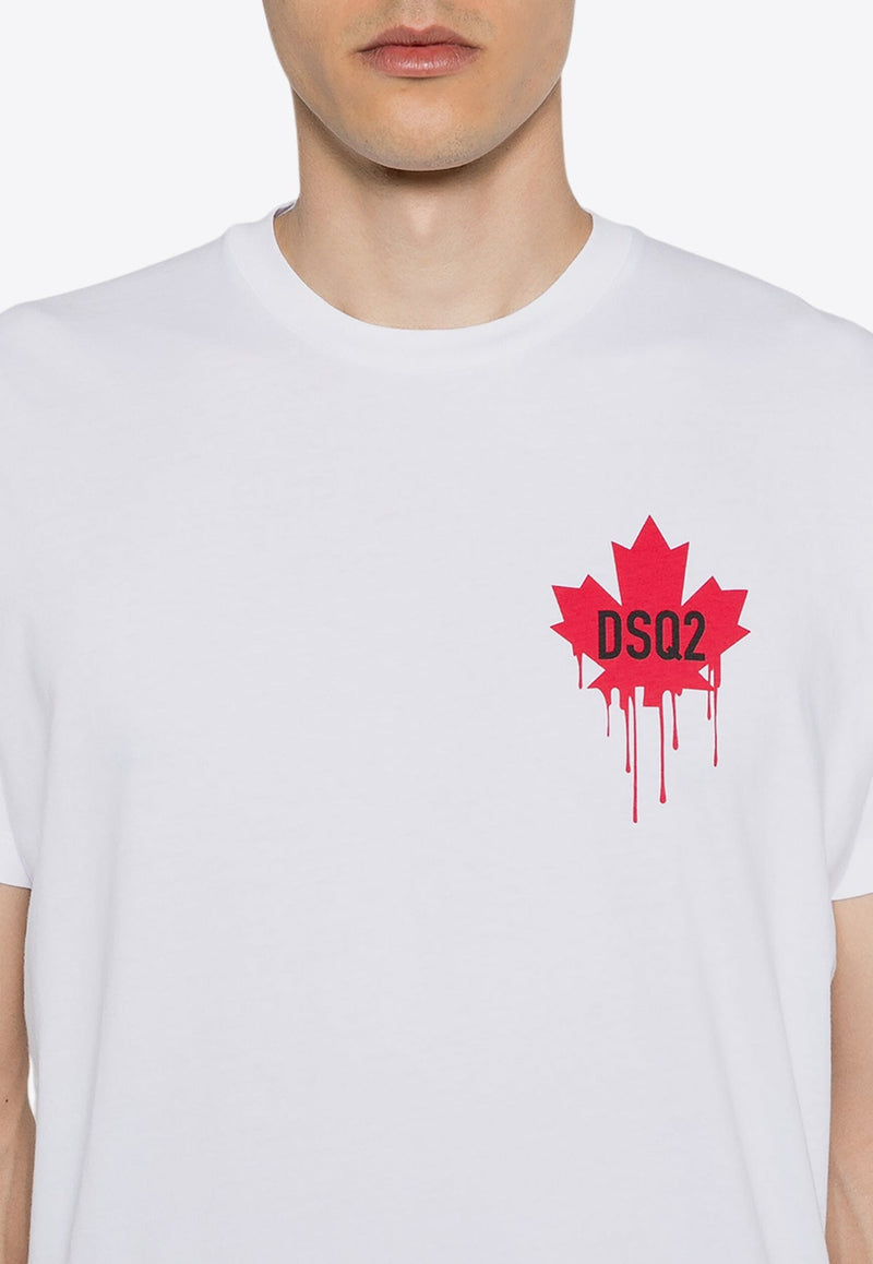 Maple Leaf Print Crewneck T-shirt