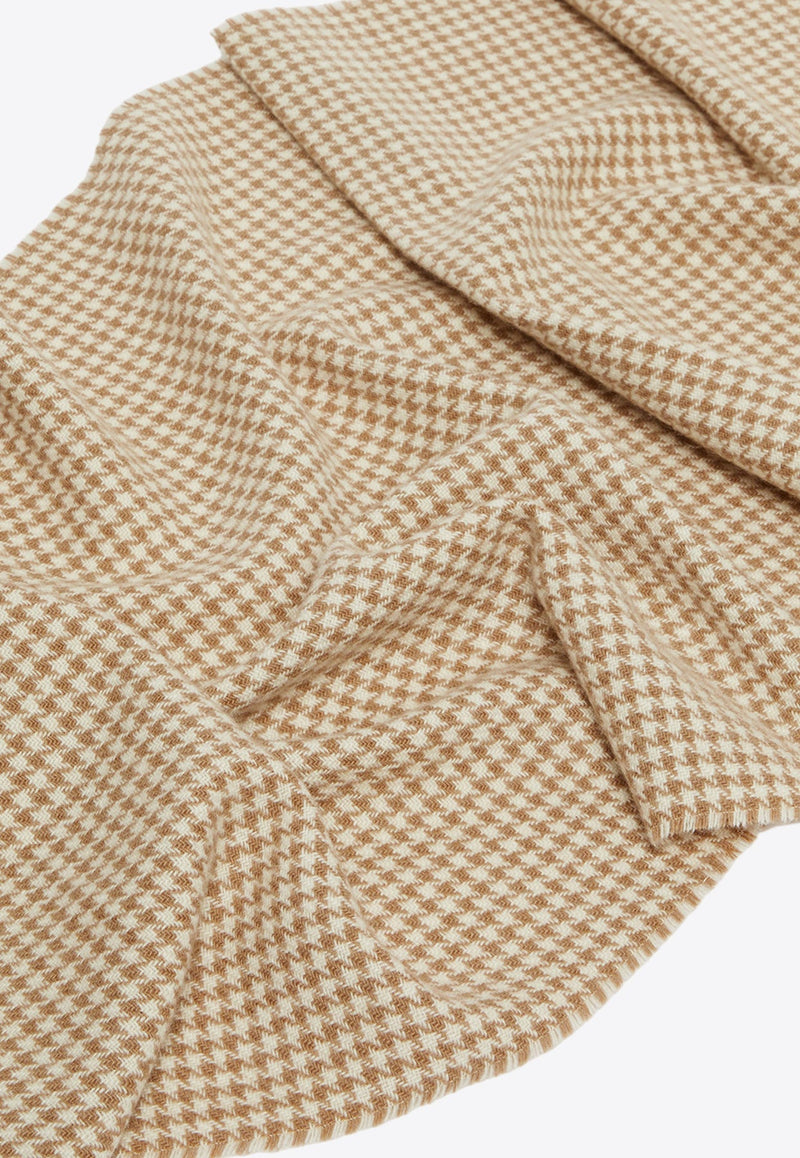 Wsstola Houndstooth Cashmere Scarf