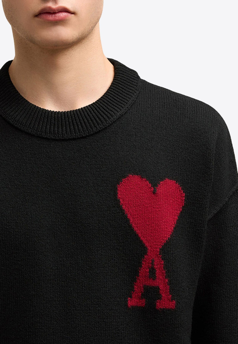 Ami De Coeur Intarsia Knit Wool Sweater