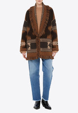 Jacquard Cashmere Fringed Cardigan