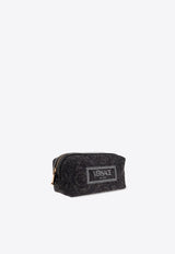 Embroidered Logo Jacquard Pouch Bag