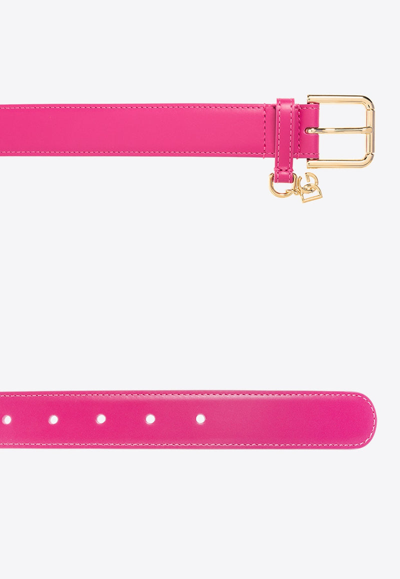 Logo Charm Leather Belt