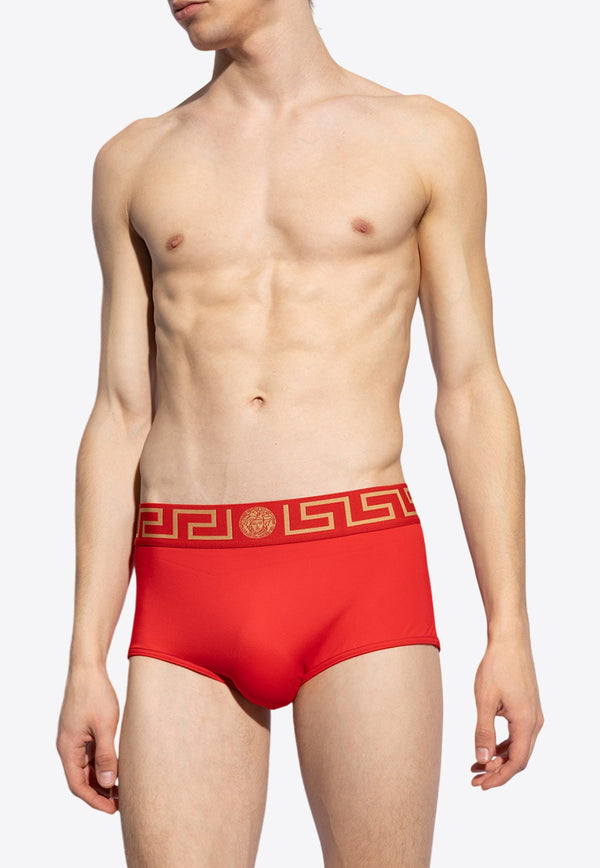 Greca Print Swimming Briefs