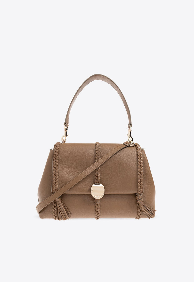 Medium Penelope Grained Leather Shoulder Bag