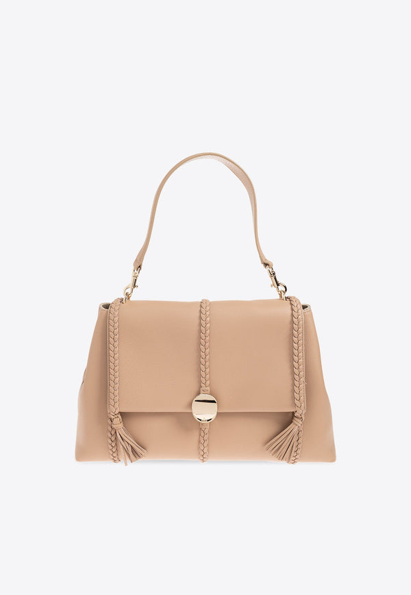 Large Penelope Grained Leather Shoulder Bag