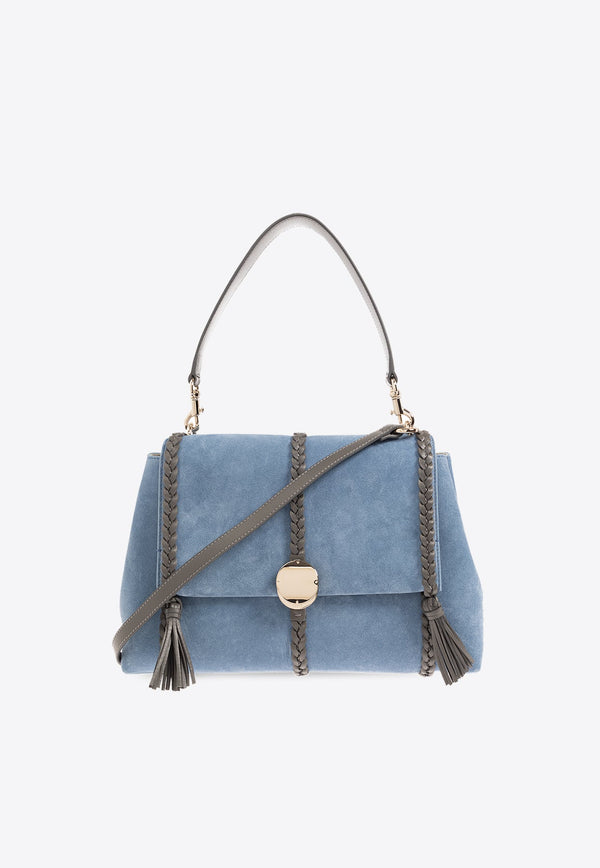 Medium Penelope Suede Shoulder Bag