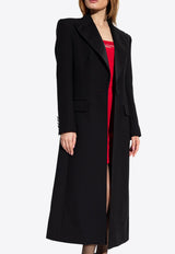 Single-Breasted Wool Long Coat