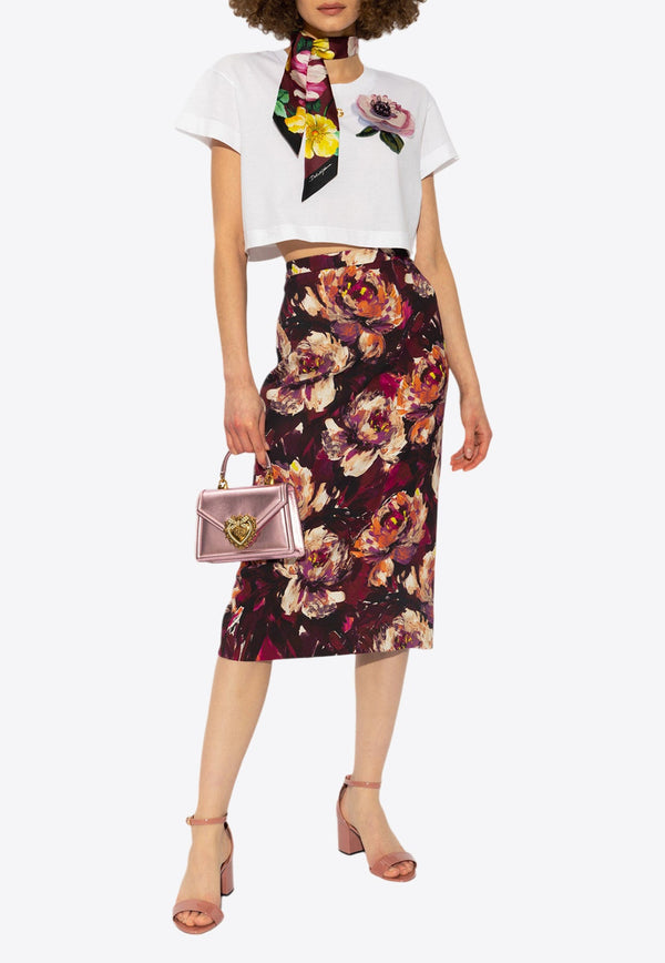 Floral Print Midi Skirt