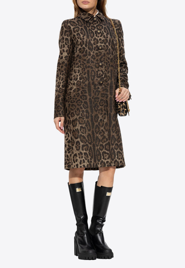 Leopard Print Wool Coat