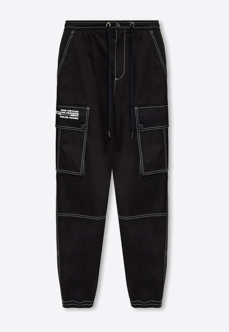 Contrast Stitch Logo Cargo Pants