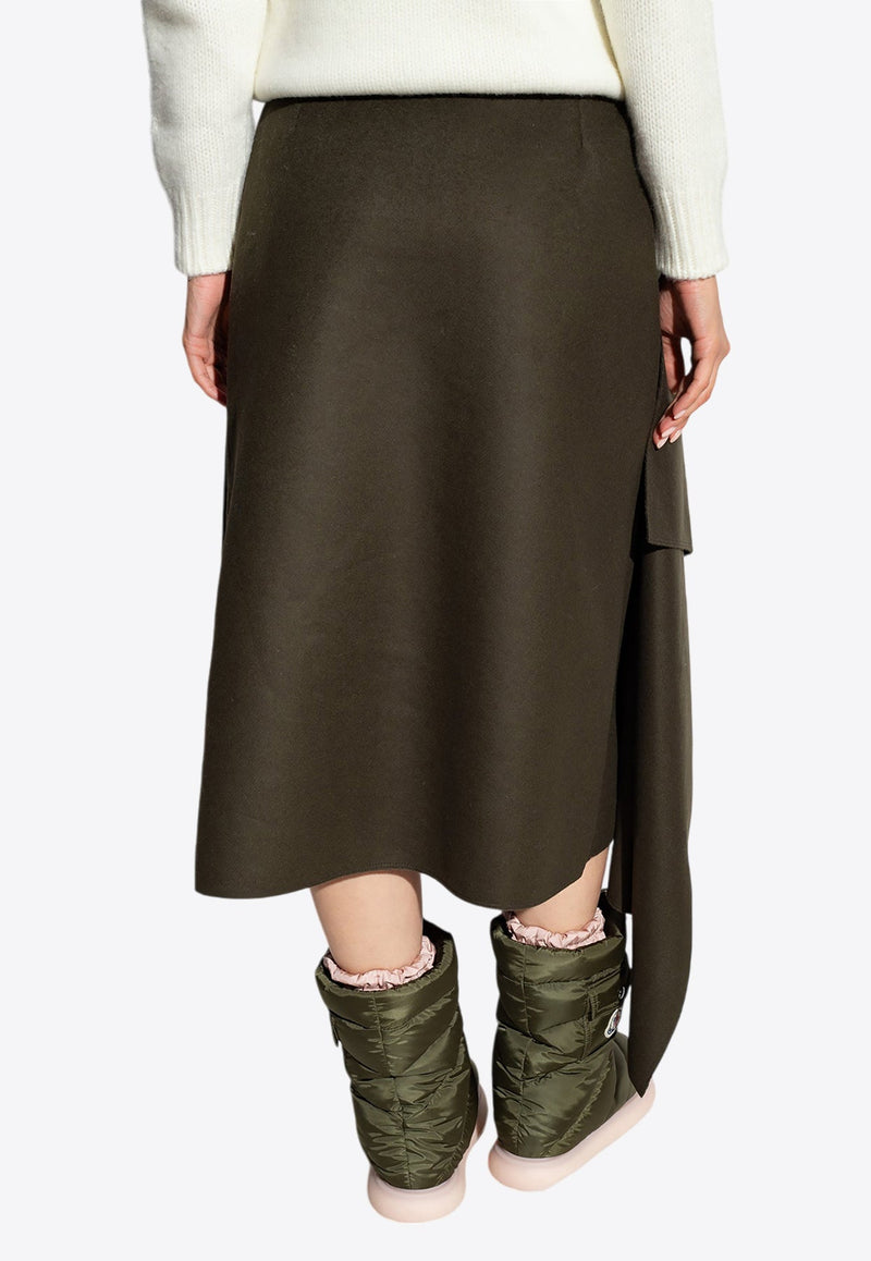 Wrap Wool and Cashmere Midi skirt