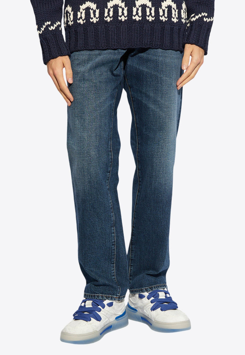 Logo Plaque Straight-Leg Jeans