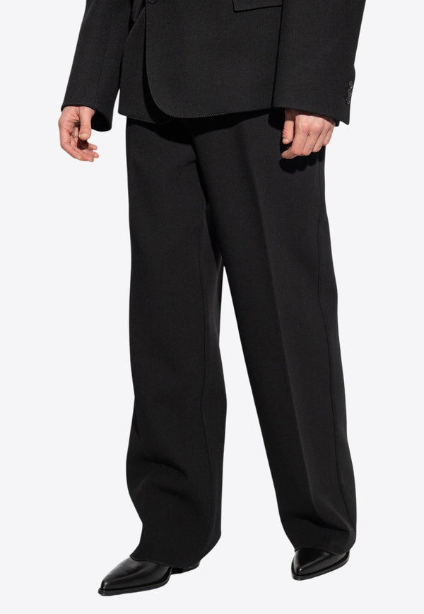 Wide-Leg Wool Tailored Pants