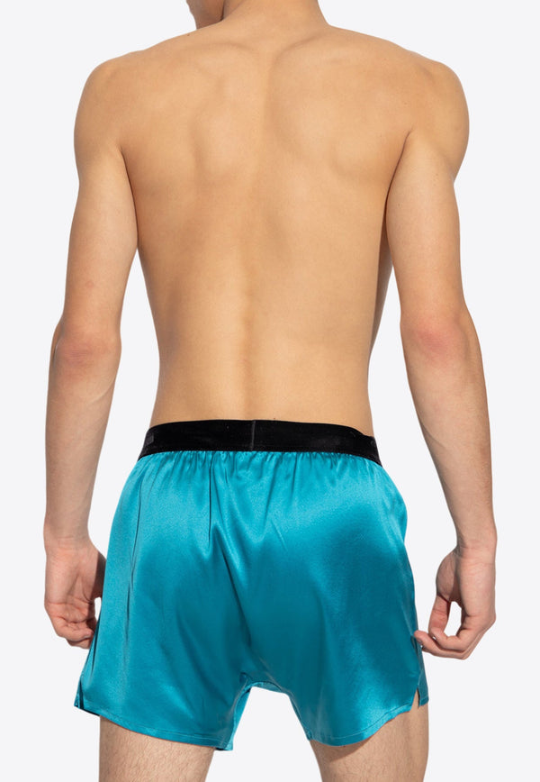 Logo Waistband Silk Boxer Shorts