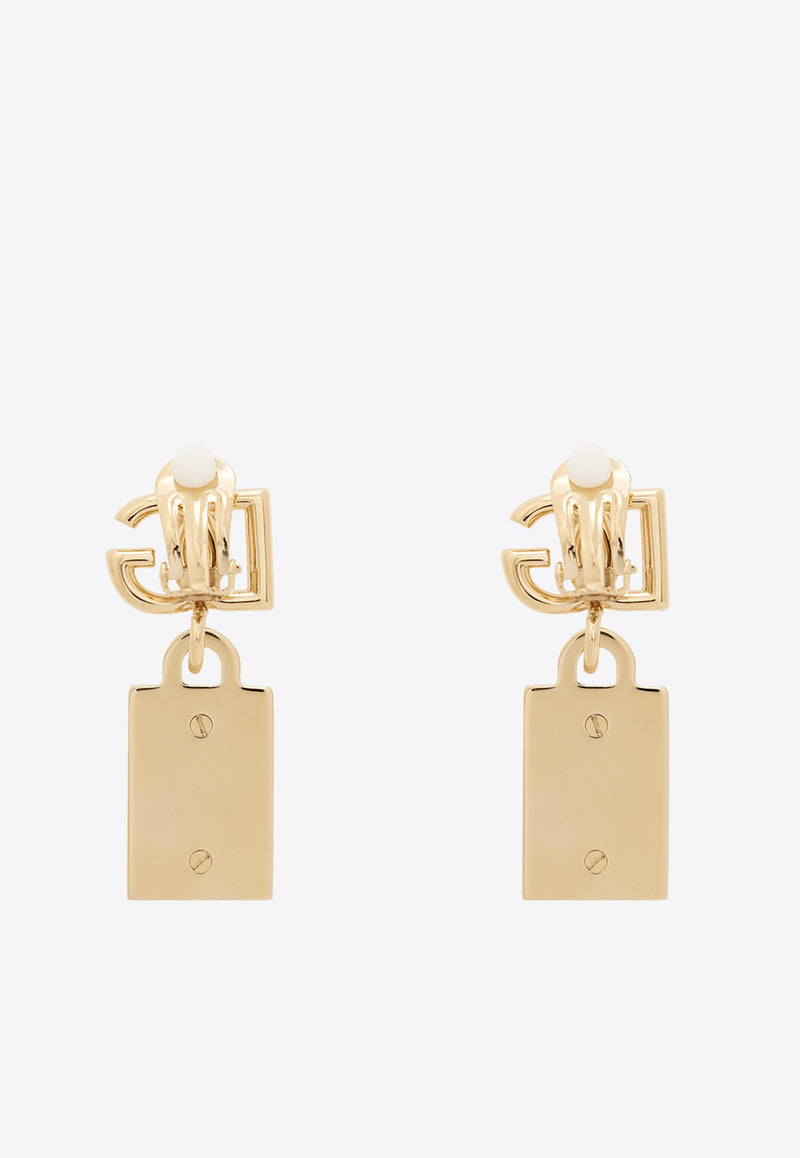 Logo Plaque DG Logo Drop Earrings