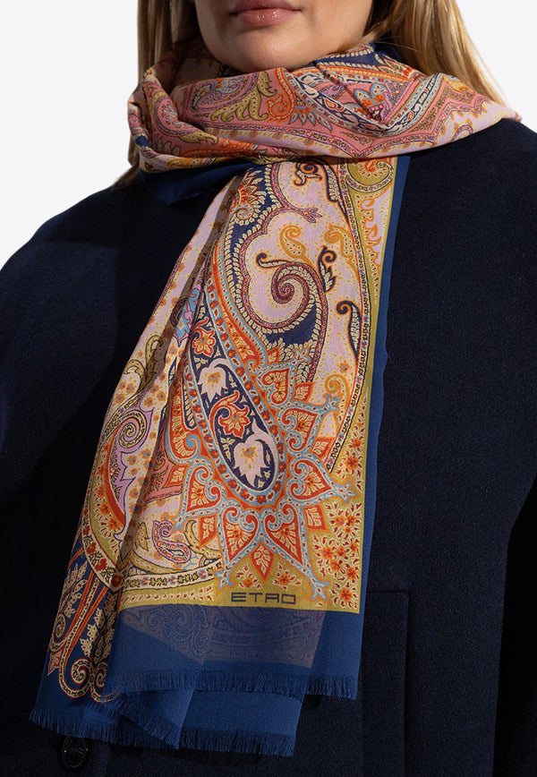 Paisley Print Silk Scarf