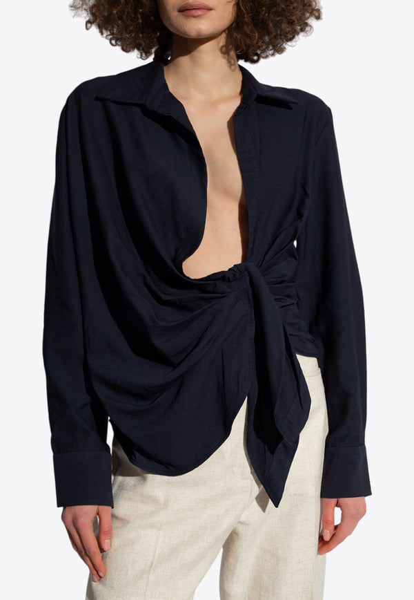 Bahia Draped Long-Sleeved Shirt